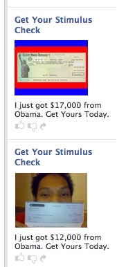 Facebook stimulus ads
