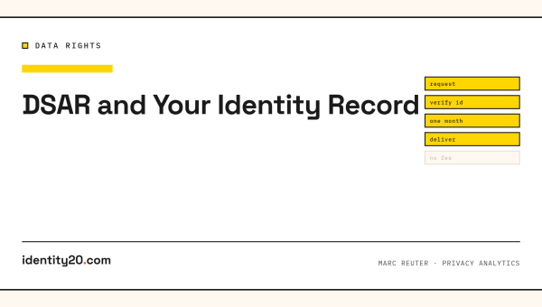 DSAR and Your Identity Record — identity20 cover, DATA RIGHTS